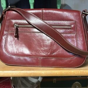 Classic Burgundy Leather Crossbody Bag